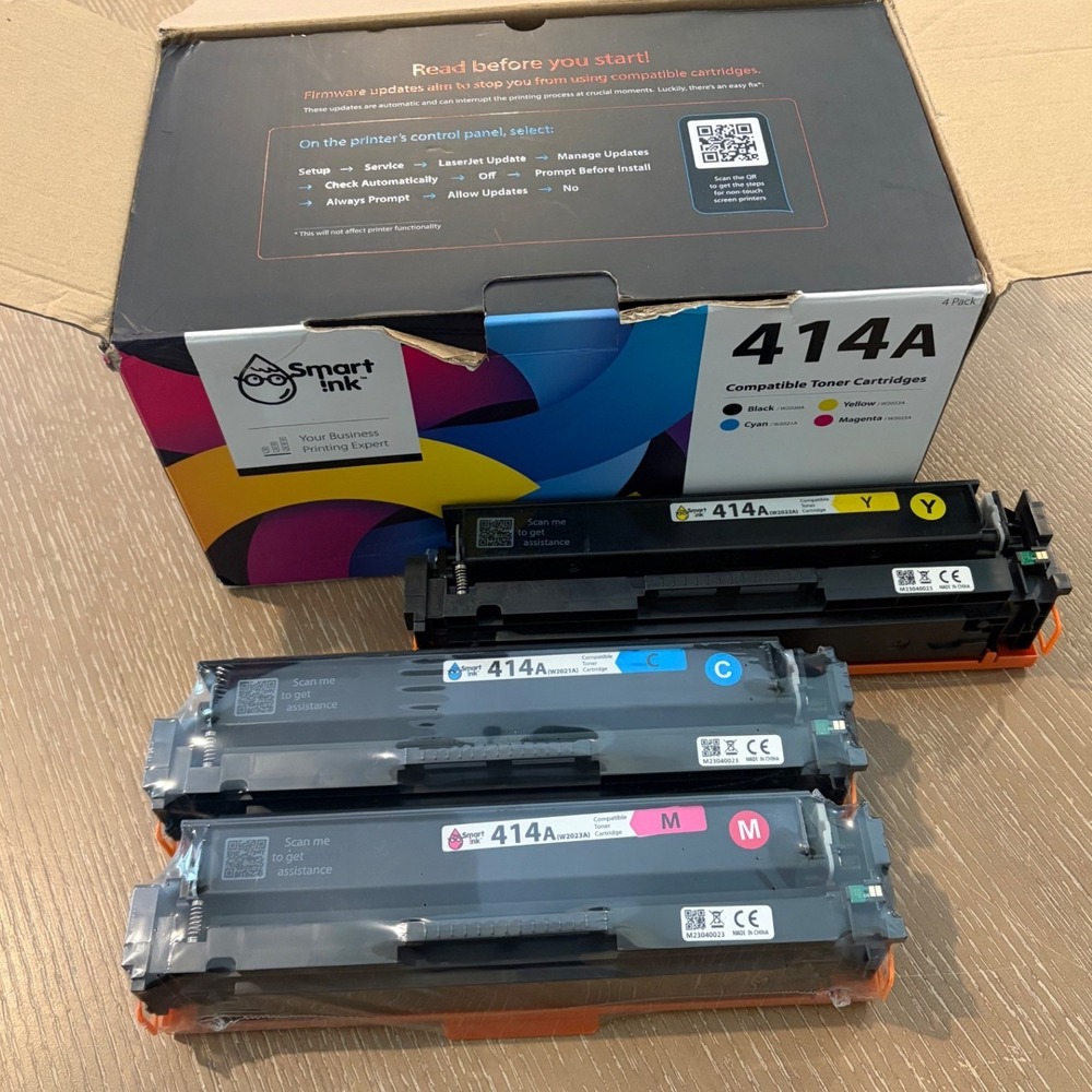 Smart Ink 414A Compatible Toner 3 Pack Cyan Magenta Yellow Replacement HP Ink